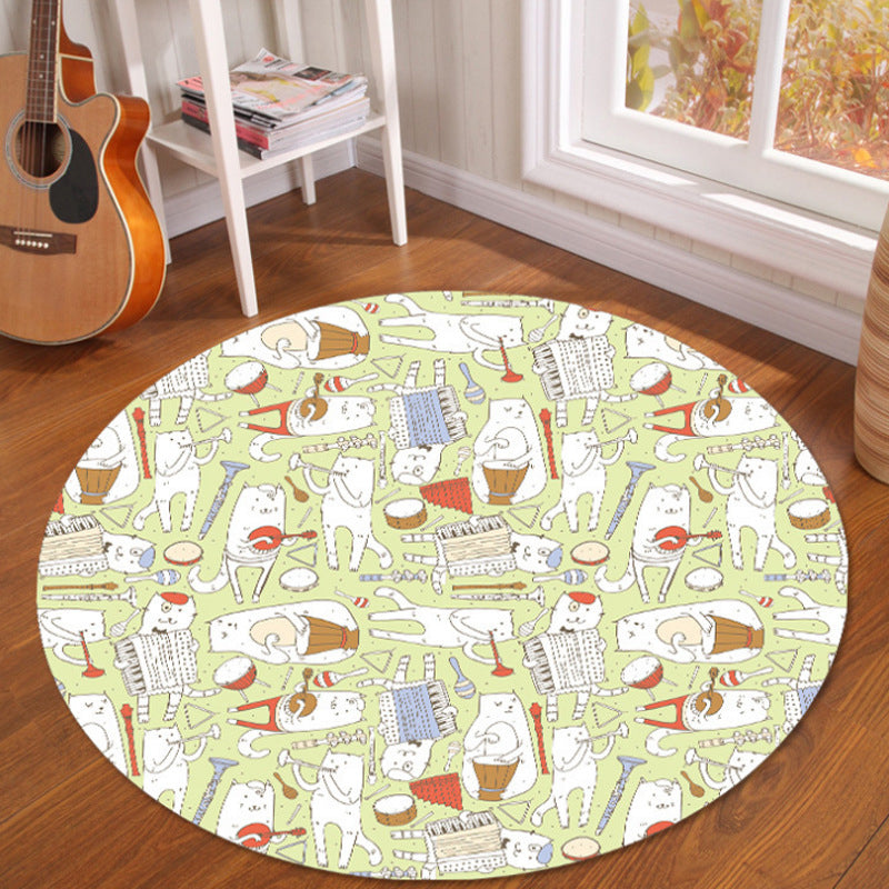 Lisslune | Novelty Fairy Tale Patterned Rug Multicolor Children’s Rug Synthetic Pet Friendly Non-Slip Back Washable Rug for Home