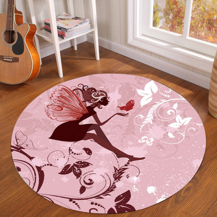 Lisslune | Novelty Fairy Tale Patterned Rug Multicolor Children’s Rug Synthetic Pet Friendly Non-Slip Back Washable Rug for Home