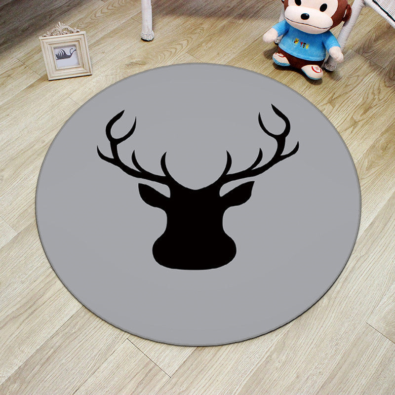 Lisslune | Multicolor Princess Carpet Polyester Botanica Animals Carpet Non-slip Backing Machine Washable Pet Friendly Carpet for Children's Room