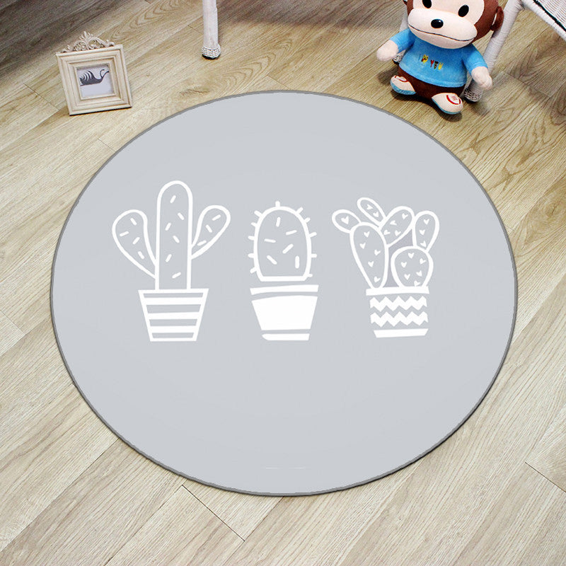 Lisslune | Multicolor Princess Carpet Polyester Botanica Animals Carpet Non-slip Backing Machine Washable Pet Friendly Carpet for Children's Room