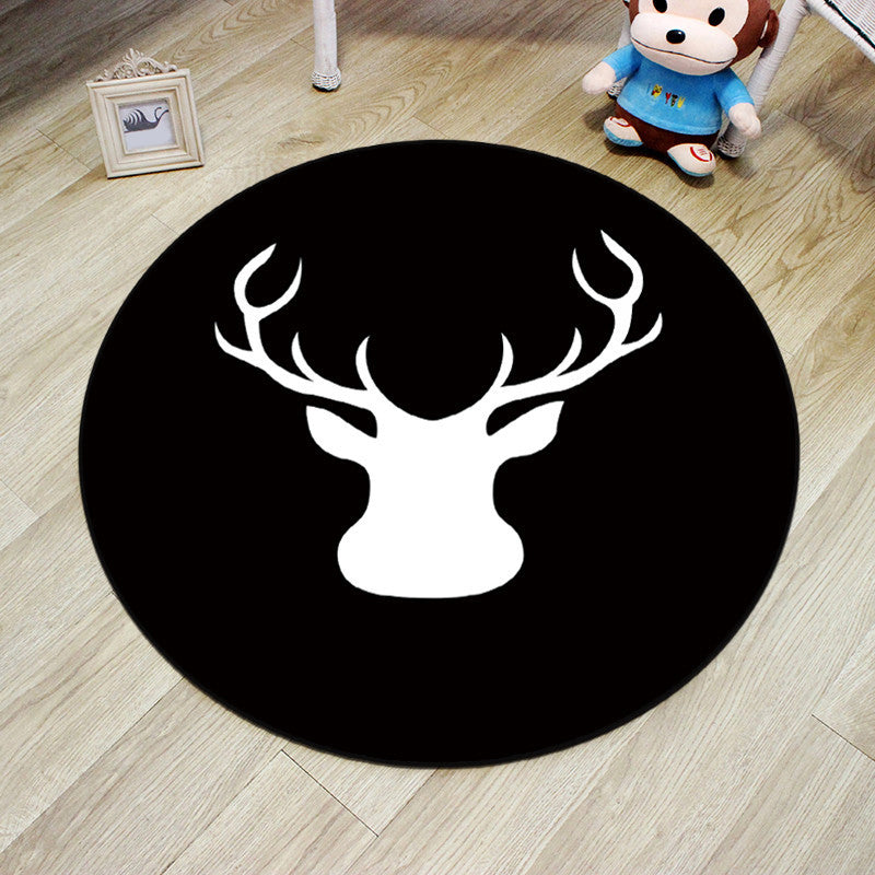 Lisslune | Multicolor Princess Carpet Polyester Botanica Animals Carpet Non-slip Backing Machine Washable Pet Friendly Carpet for Children's Room