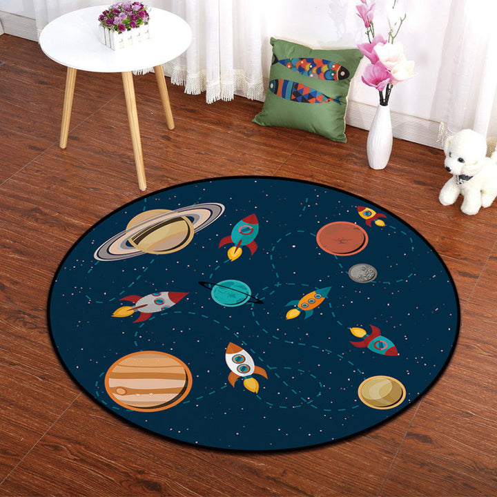 Lisslune | Multicolor Animal Painting Print Carpet Polypropylene Cartoon Rug Non-slip Backing Pet-friendly Stain-resistant Carpet for Children's Room