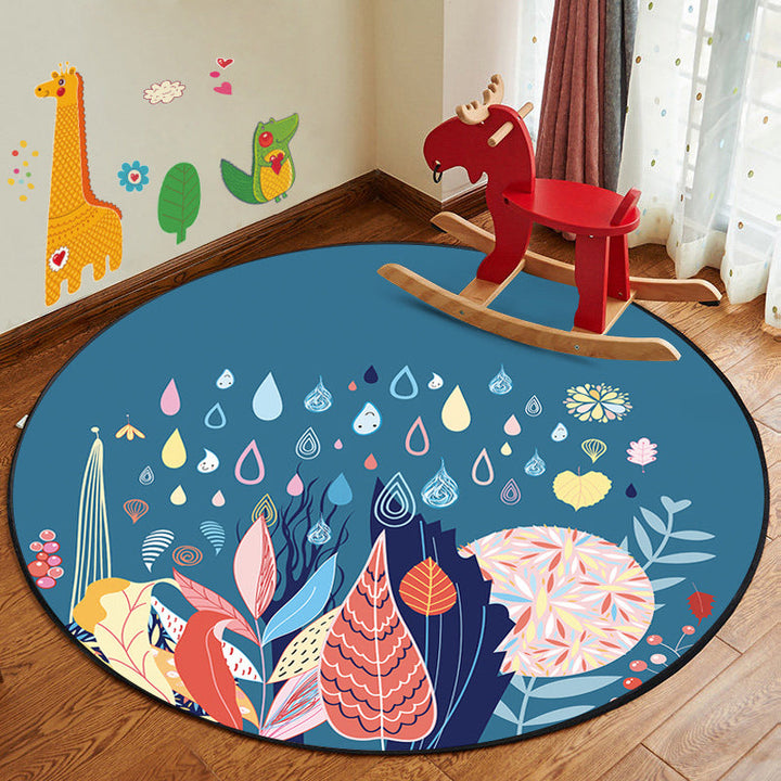 Lisslune | Kids Style Children's Room Mat Multicolor Cartoon Rug Synthetic Pet Friendly Non-Slip Backing Machine Washable Rug