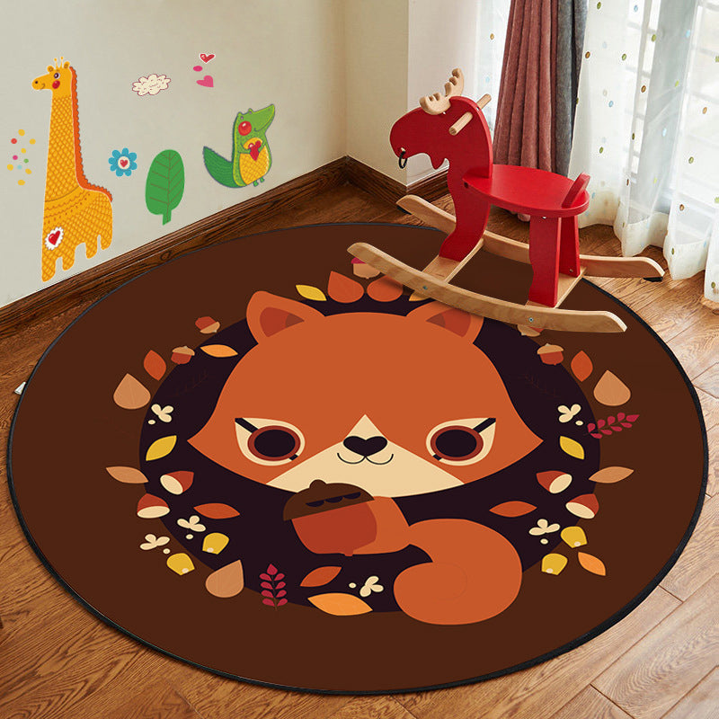Lisslune | Kids Style Children's Room Mat Multicolor Cartoon Rug Synthetic Pet Friendly Non-Slip Backing Machine Washable Rug