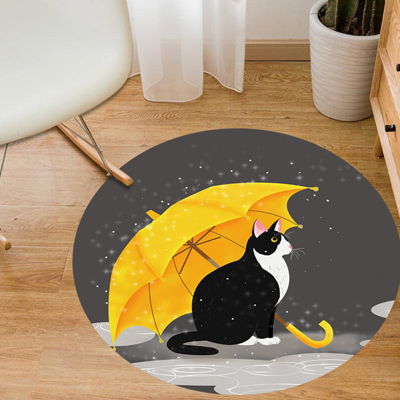 Lisslune | Shaded Animal Pattern Rug Multicolored Princess Rug Polypropylene Non-Slip Stain Resistant Washable Rug