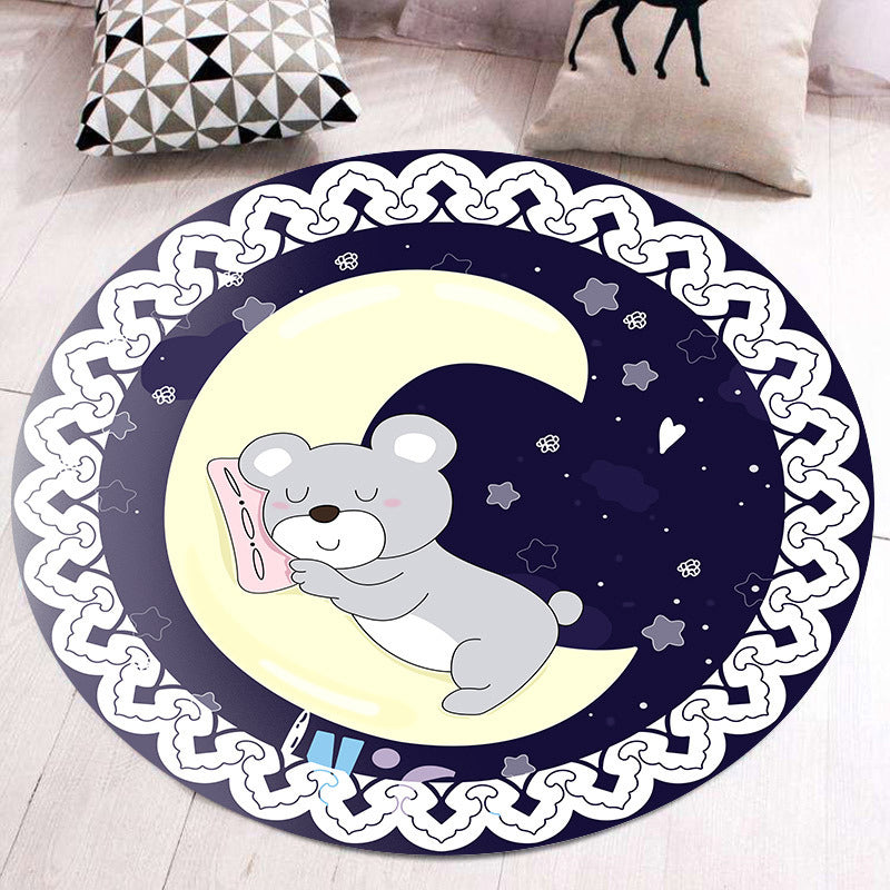 Lisslune | Shaded Animal Pattern Rug Multicolored Princess Rug Polypropylene Non-Slip Stain Resistant Washable Rug