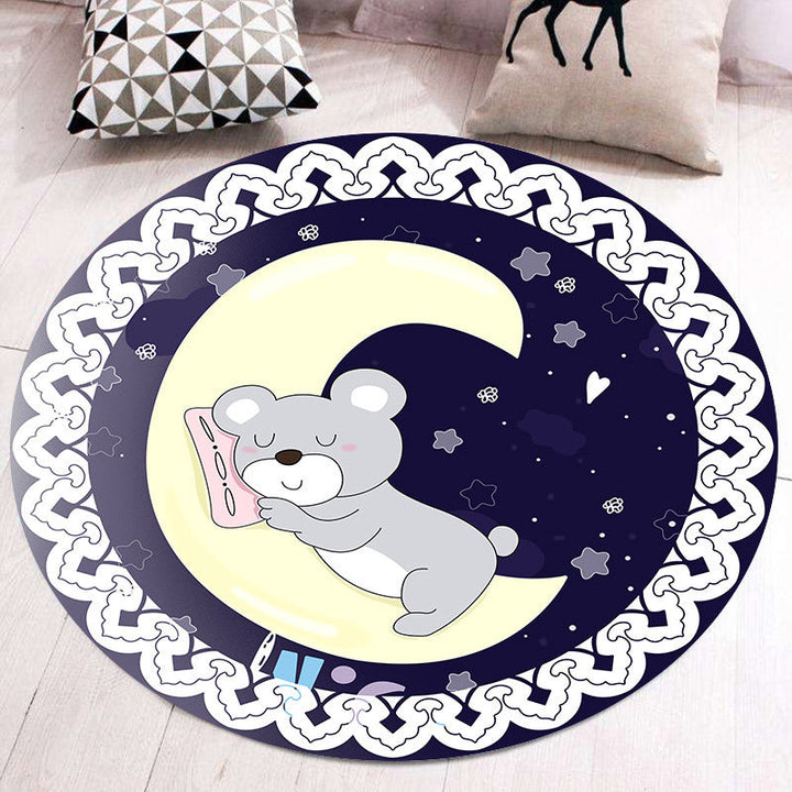 Lisslune | Shaded Animal Pattern Rug Multicolored Princess Rug Polypropylene Non-Slip Stain Resistant Washable Rug