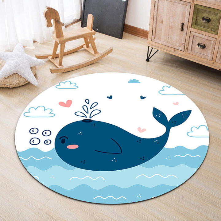 Lisslune | Lovable Animal Area Rug Multicolored Cartoon Rug Polypropylene Machine Washable Stain Resistant Non-Slip Rug for Kindergarten