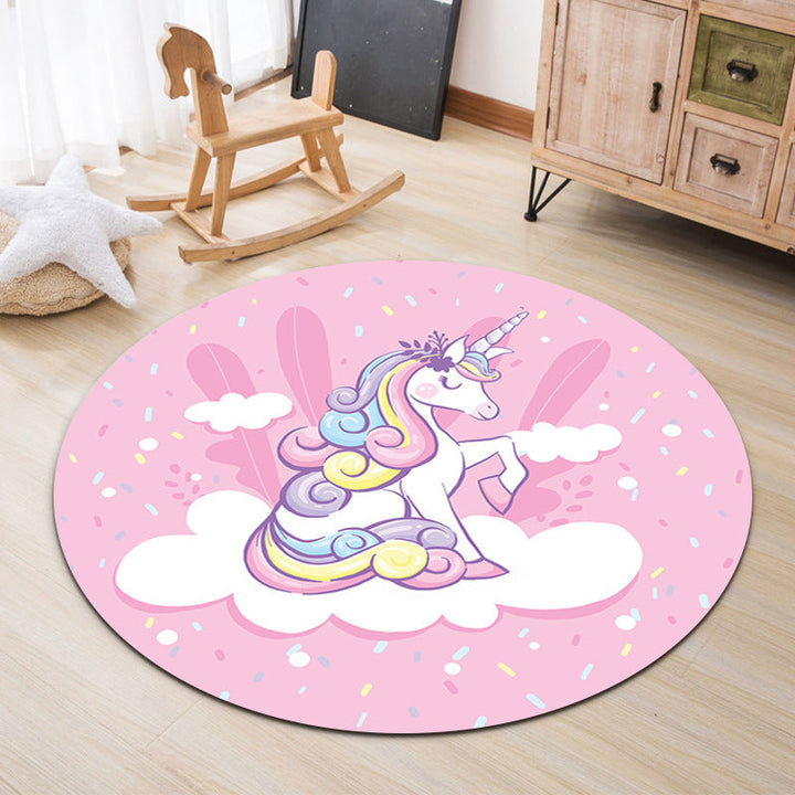 Lisslune | Lovable Animal Area Rug Multicolored Cartoon Rug Polypropylene Machine Washable Stain Resistant Non-Slip Rug for Kindergarten