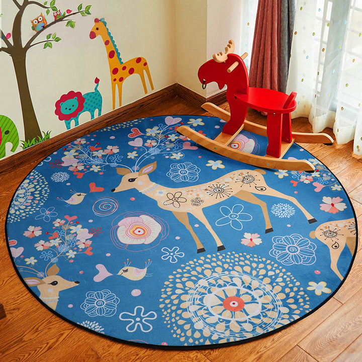 Lisslune | Stylish Cartoon Rug Multicolor Fairy Tale World Rug Non-Slip Backing Machine Washable Stain Resistant Rug for Kindergarten