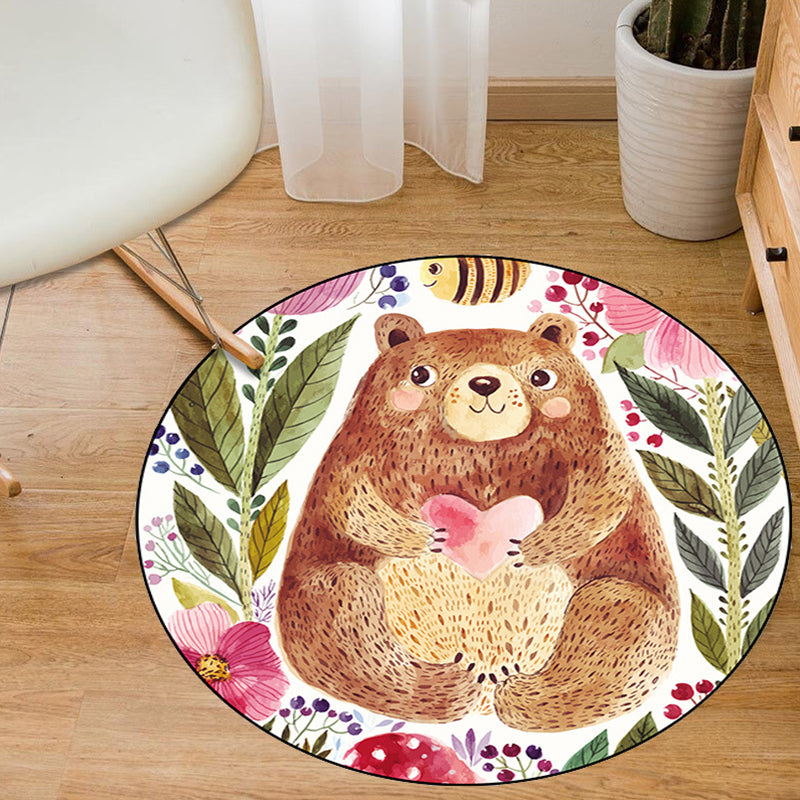 Lisslune | Aesthetics Animal Pattern Carpet Multifunctional Colorful Cartoon Carpet Polyester Machine Washable Non-Slip Back Pet-Friendly Carpet for Children's Room