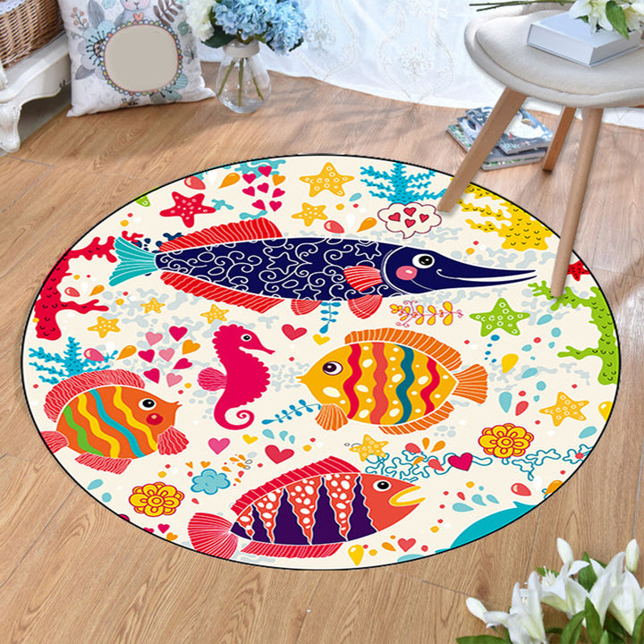 Lisslune | Aesthetics Animal Pattern Carpet Multifunctional Colorful Cartoon Carpet Polyester Machine Washable Non-Slip Back Pet-Friendly Carpet for Children's Room