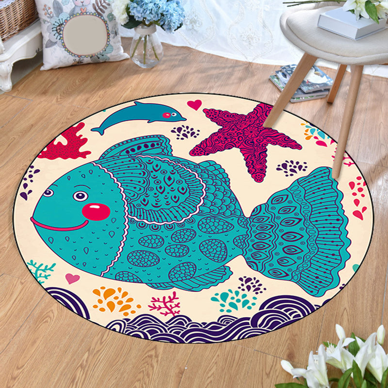 Lisslune | Aesthetics Animal Pattern Carpet Multifunctional Colorful Cartoon Carpet Polyester Machine Washable Non-Slip Back Pet-Friendly Carpet for Children's Room