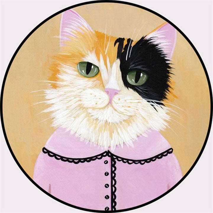 Lisslune | Creative Colorful Cartoon Rug Synthetic Animal Portrait Man Pattern Rug Non-Slip Washable Pet Friendly Rug for Room