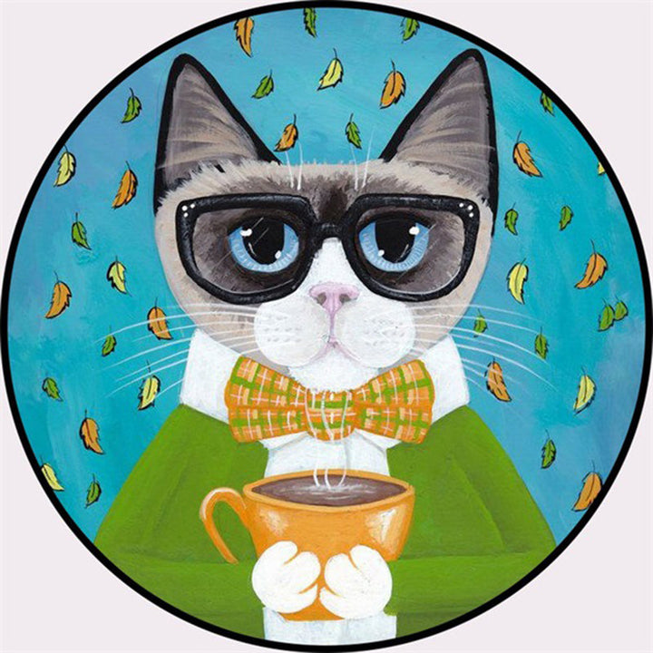 Lisslune | Creative Colorful Cartoon Rug Synthetic Animal Portrait Man Pattern Rug Non-Slip Washable Pet Friendly Rug for Room