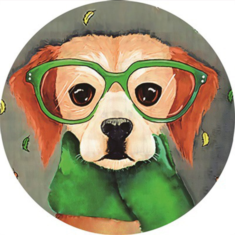Lisslune | Creative Colorful Cartoon Rug Synthetic Animal Portrait Man Pattern Rug Non-Slip Washable Pet Friendly Rug for Room