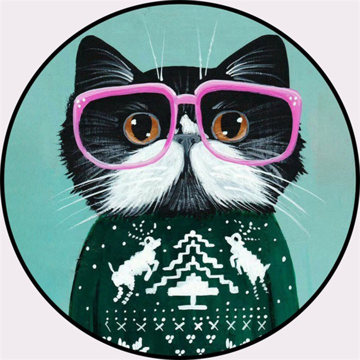 Lisslune | Creative Colorful Cartoon Rug Synthetic Animal Portrait Man Pattern Rug Non-Slip Washable Pet Friendly Rug for Room