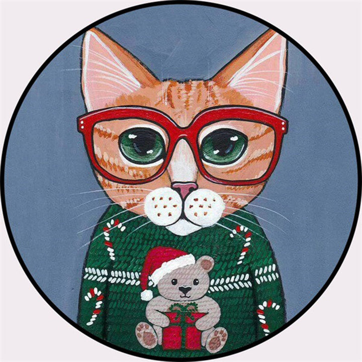 Lisslune | Creative Colorful Cartoon Rug Synthetic Animal Portrait Man Pattern Rug Non-Slip Washable Pet Friendly Rug for Room