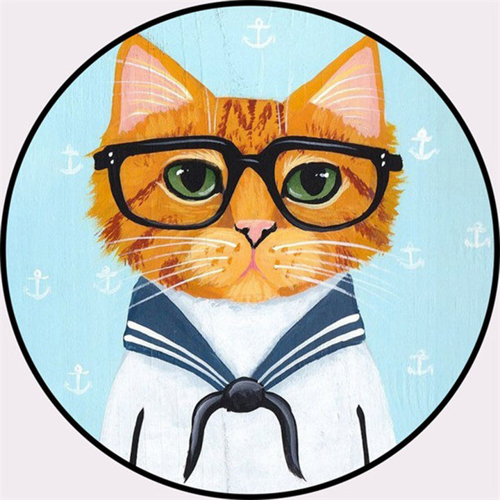 Lisslune | Creative Colorful Cartoon Rug Synthetic Animal Portrait Man Pattern Rug Non-Slip Washable Pet Friendly Rug for Room