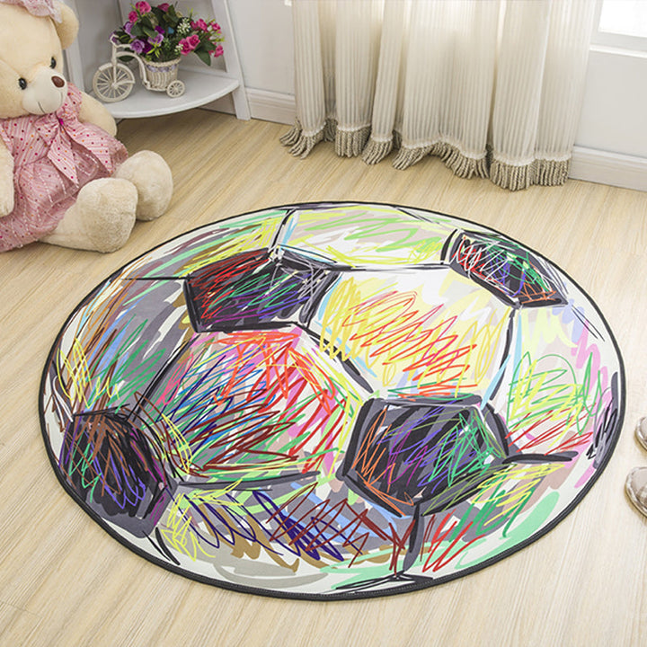 Lisslune | Children's furniture Animal rug Multicolored polypropylene fabric Washable pet-friendly non-slip rug for children's room