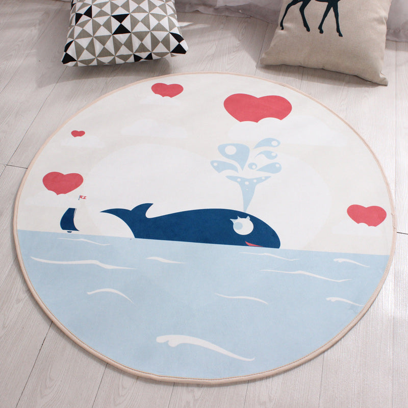 Lisslune | Children's furniture Animal rug Multicolored polypropylene fabric Washable pet-friendly non-slip rug for children's room