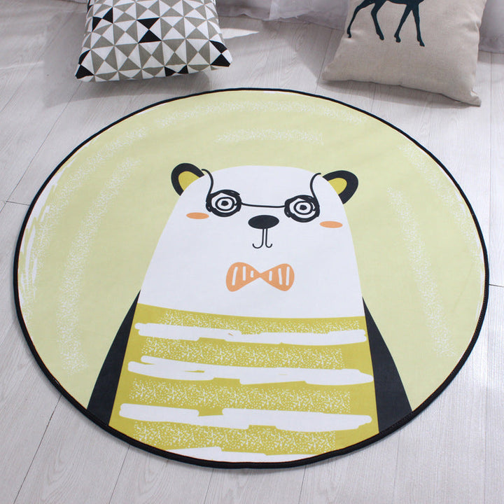 Lisslune | Children's furniture Animal rug Multicolored polypropylene fabric Washable pet-friendly non-slip rug for children's room