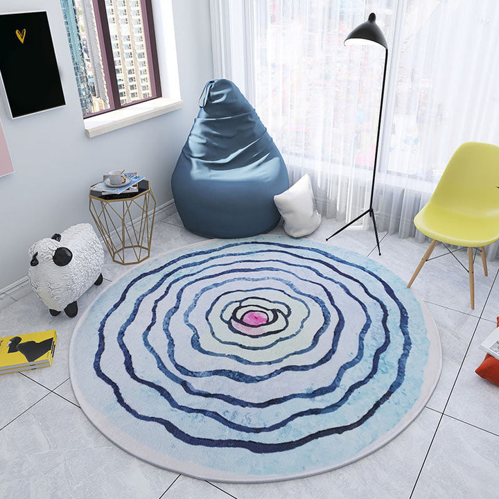 Lisslune | Multicolored Bedroom Rug Children Flower Rug Cotton Machine Wash Animal Friendly Area Rug
