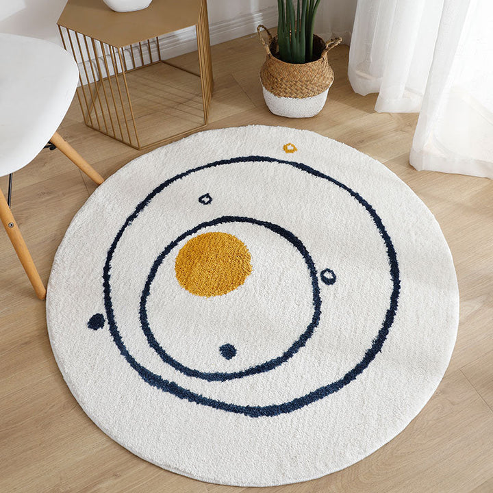 Lisslune | Multicolored Bedroom Rug Children Flower Rug Cotton Machine Wash Animal Friendly Area Rug
