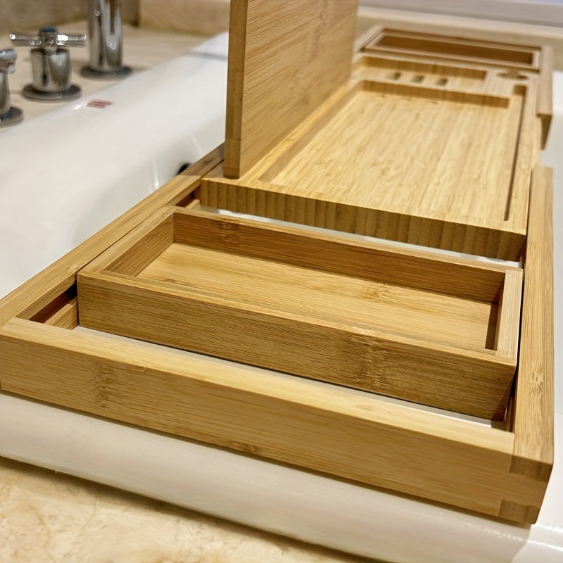 Lisslune | BambooRelax Expandable Bathtub Tray – Luxurious Spa Experience for Home