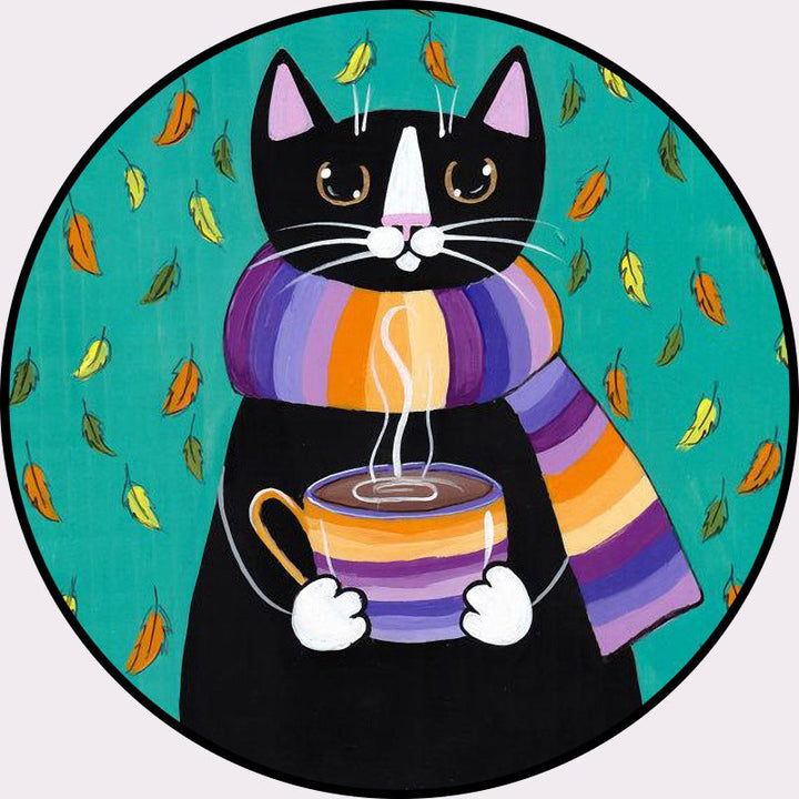 Lisslune | Cool Multicolored Men's Cat Rug Polyester Cartoon Rug Pet-Friendly Non-Slip Washable Rug for the Bedroom
