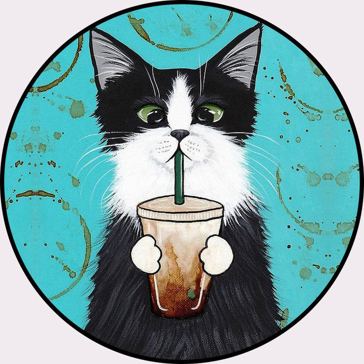 Lisslune | Cool Multicolored Men's Cat Rug Polyester Cartoon Rug Pet-Friendly Non-Slip Washable Rug for the Bedroom