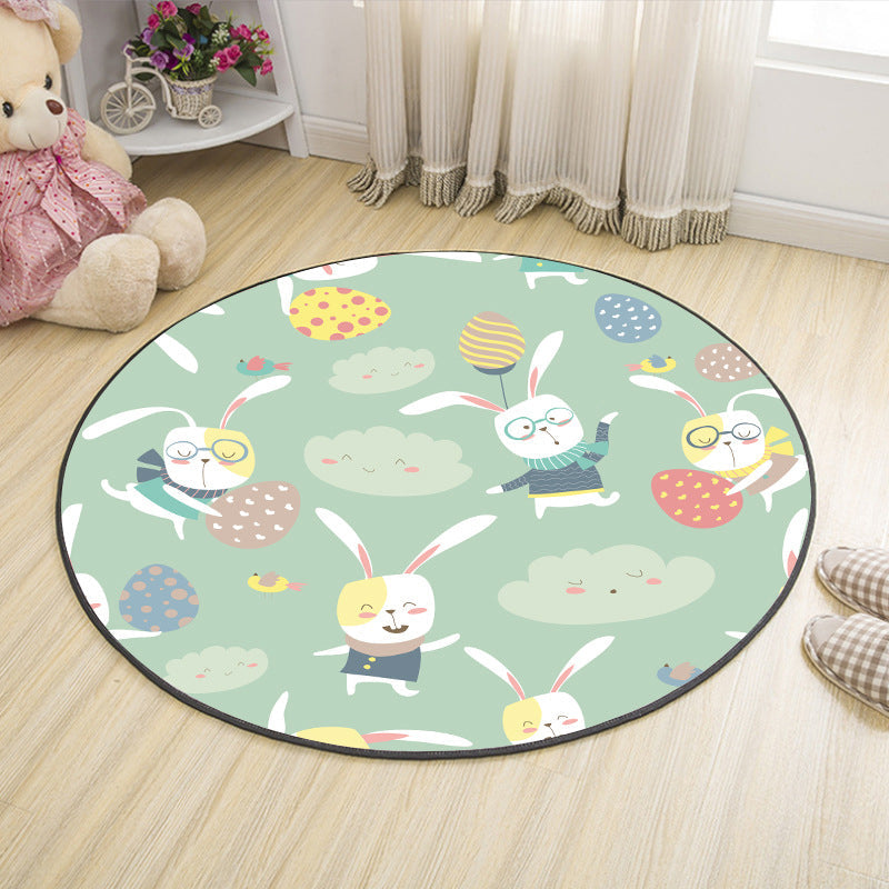 Lisslune | Shaded Cartoon Indoor Rug Multicolored Animal Print Rug Machine Washable Stain Resistant Non-Slip Rug for the Children's Room