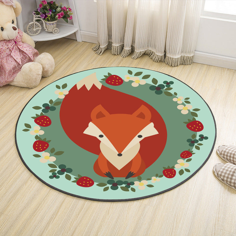 Lisslune | Shaded Cartoon Indoor Rug Multicolored Animal Print Rug Machine Washable Stain Resistant Non-Slip Rug for the Children's Room