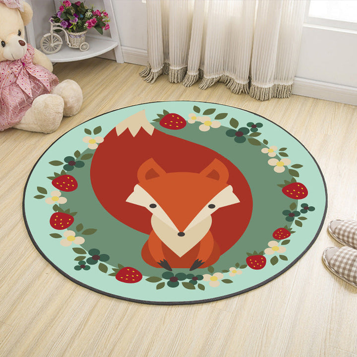 Lisslune | Shaded Cartoon Indoor Rug Multicolored Animal Print Rug Machine Washable Stain Resistant Non-Slip Rug for the Children's Room