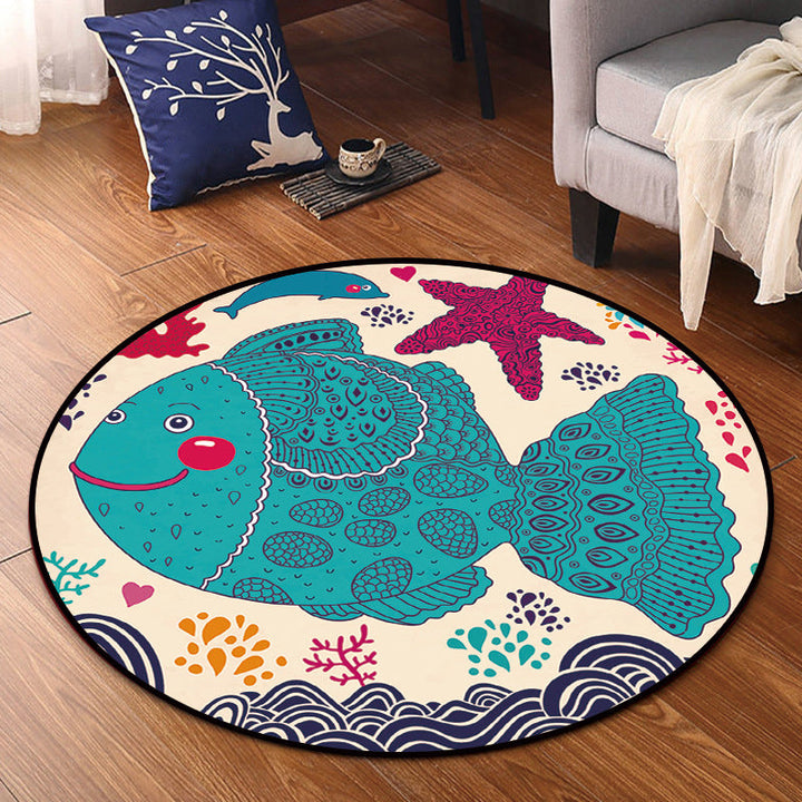 Lisslune | Cartoon Kids Room Rug Multicolored Polypropylene Rug Pet Friendly Non-Slip Washable Rug