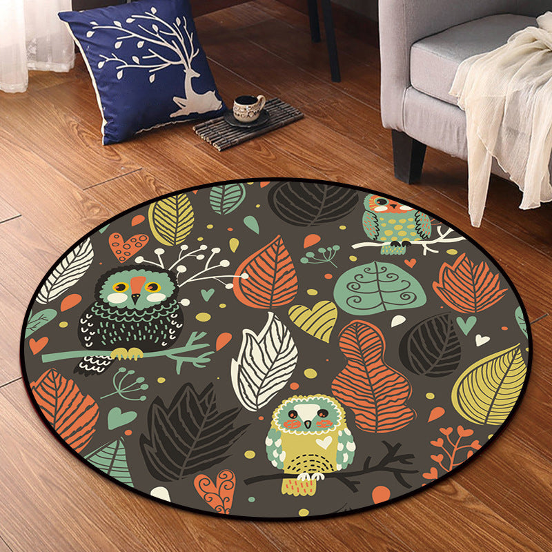 Lisslune | Cartoon Kids Room Rug Multicolored Polypropylene Rug Pet Friendly Non-Slip Washable Rug