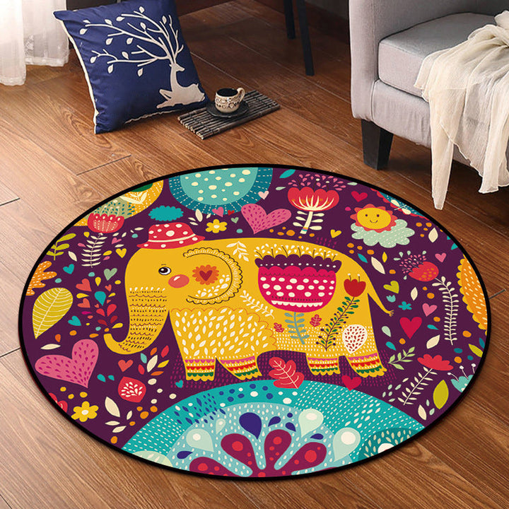 Lisslune | Cartoon Kids Room Rug Multicolored Polypropylene Rug Pet Friendly Non-Slip Washable Rug