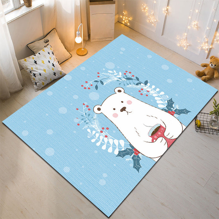 Lisslune | Nordic Style Animal Rug Multicolor Synthetic Carpet Washable Stain Resistant Non-Slip Rug for Children's Room
