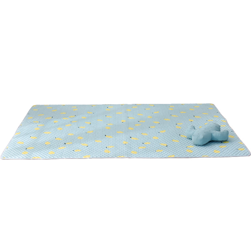 Lisslune | Soft Animal Print Quilted Rug Multi Color Cartoon Rug Cotton Easy Care Rug for Children's Room