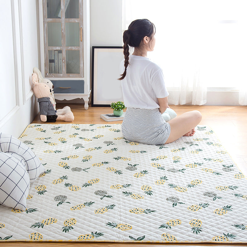 Lisslune | Soft Animal Print Quilted Rug Multi Color Cartoon Rug Cotton Easy Care Rug for Children's Room