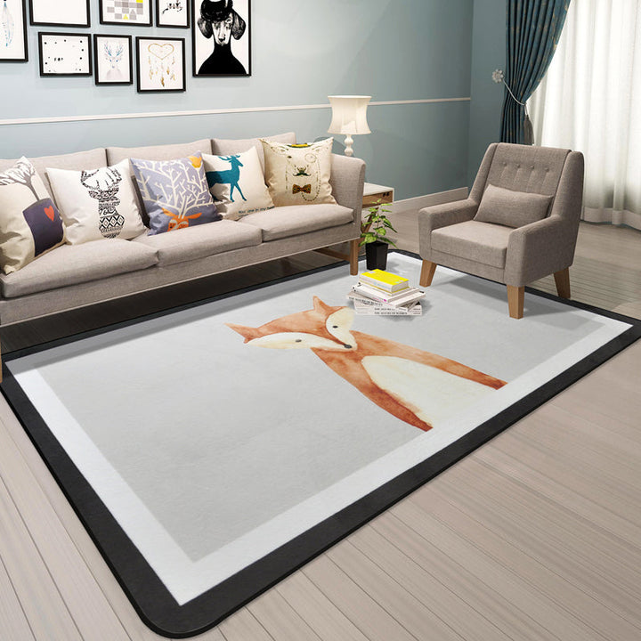 Lisslune | Cartoon Animal Gentleman Rug Multicolor Polypropylene Rug Washable Pet Friendly Non-Slip Underlay Rug for Living Room