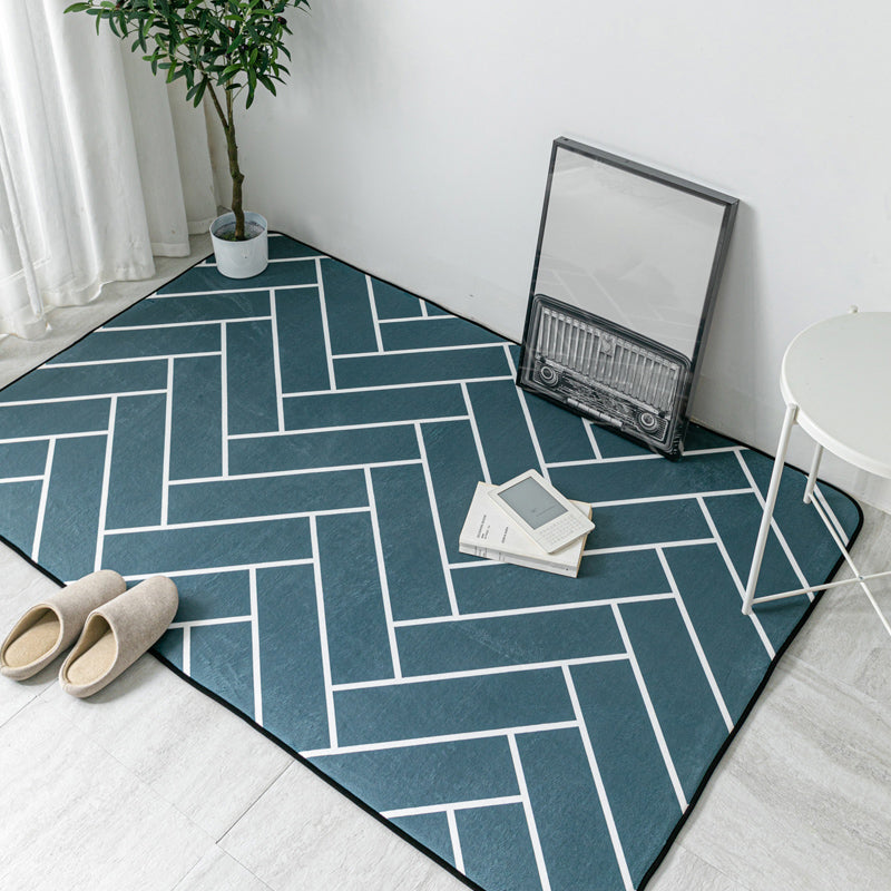 Lisslune | Multicolor Geometric Carpet Polyester Cartoon Rug Pet Friendly Non-Slip Stain Resistant Rug for Children's Room