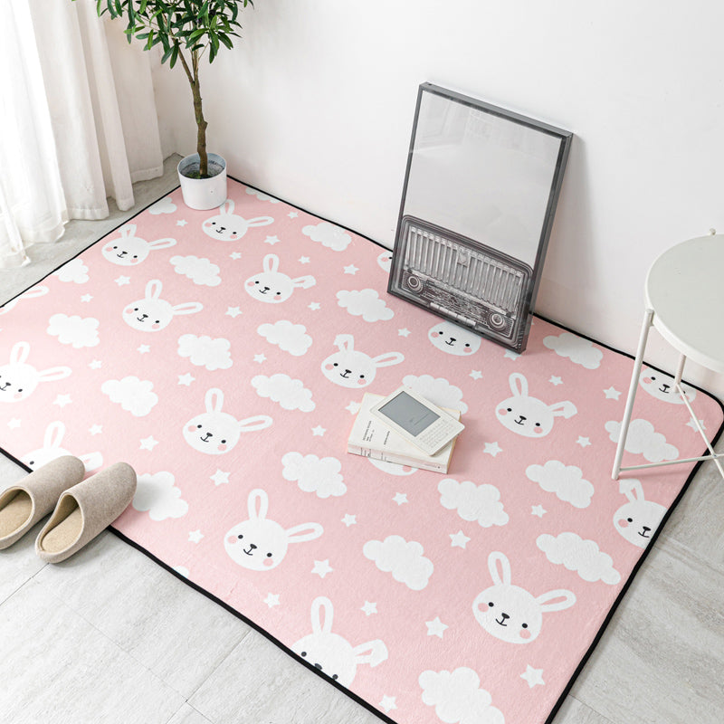 Lisslune | Multicolor Geometric Carpet Polyester Cartoon Rug Pet Friendly Non-Slip Stain Resistant Rug for Children's Room