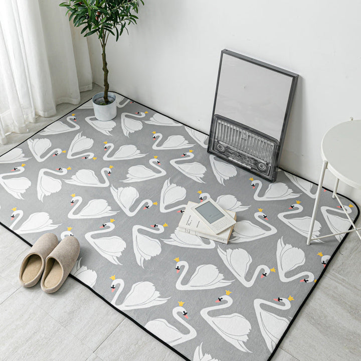 Lisslune | Multicolor Geometric Carpet Polyester Cartoon Rug Pet Friendly Non-Slip Stain Resistant Rug for Children's Room