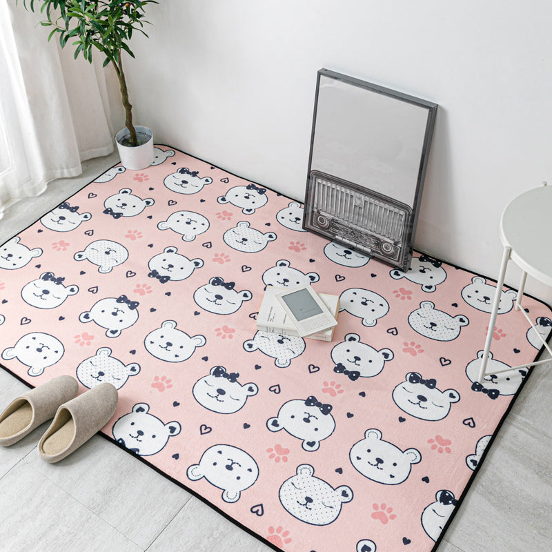 Lisslune | Multicolor Geometric Carpet Polyester Cartoon Rug Pet Friendly Non-Slip Stain Resistant Rug for Children's Room