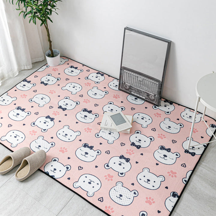 Lisslune | Multicolor Geometric Carpet Polyester Cartoon Rug Pet Friendly Non-Slip Stain Resistant Rug for Children's Room