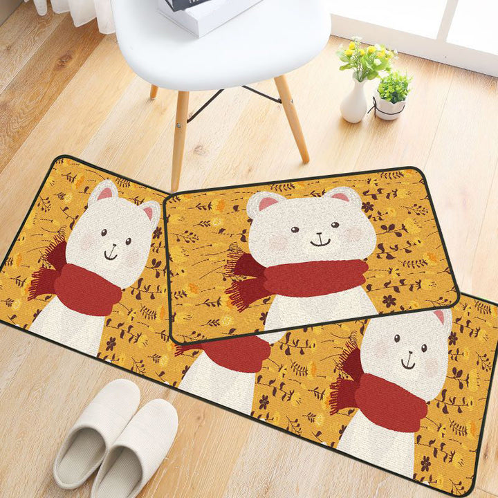 Lisslune | Childlike Animal Pattern Carpet Multicolored Cartoon Carpet Synthetic Non-Slip Machine Washable Stain Resistant Carpet for the Children's Room