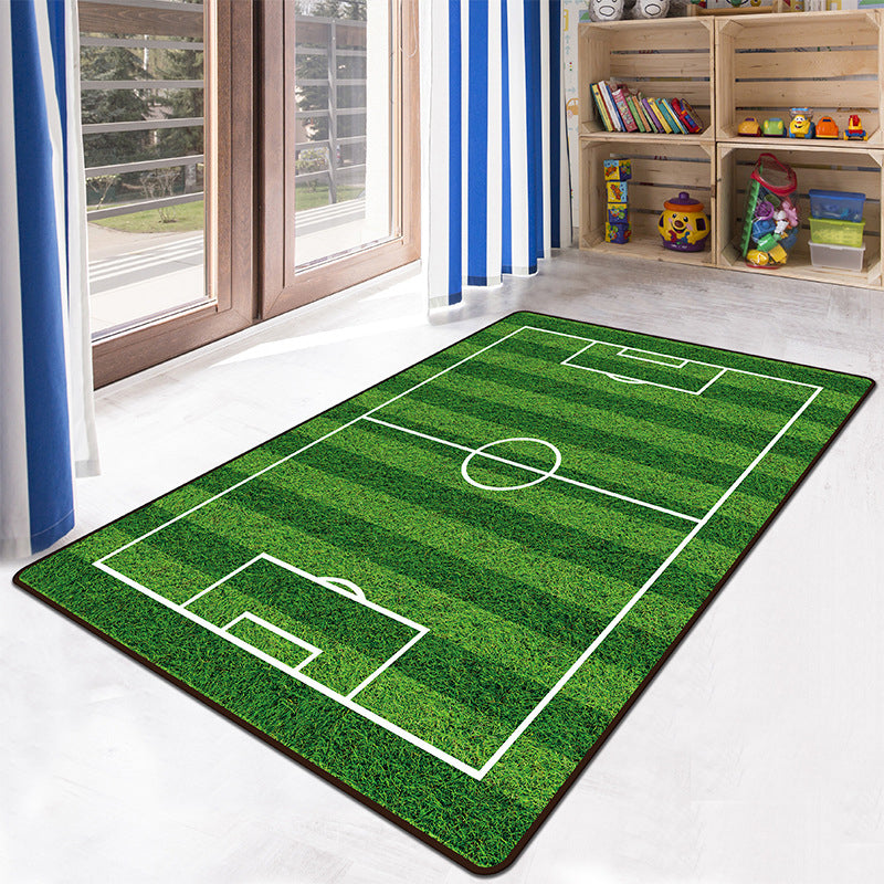 Lisslune | Educational Multicolor Zoo Print Rug Synthetic Cartoon Rug Non-Slip Play Mat for Children