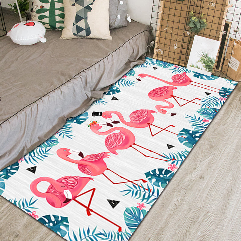Lisslune | Chic Animal Pattern Indoor Rug Multifunctional Cartoon Carpet Synthetic Non-Slip Pet Friendly Washable Rug for Preschool
