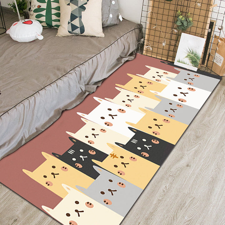 Lisslune | Chic Animal Pattern Indoor Rug Multifunctional Cartoon Carpet Synthetic Non-Slip Pet Friendly Washable Rug for Preschool